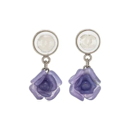 CHANEL Металл Серьги-гвоздики Женские Фиолетовый