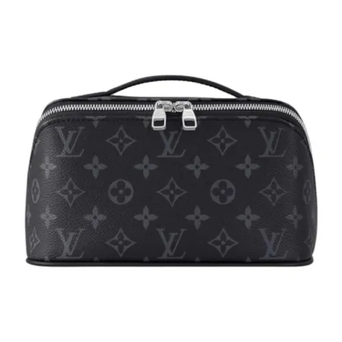 LOUIS VUITTON Кожа Ручной Сумка для макияжа Стандартная Мужская Серого цвета