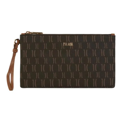 Alviero Martini Монограмма Коровья кожа Клатч Женские Темно-желтый