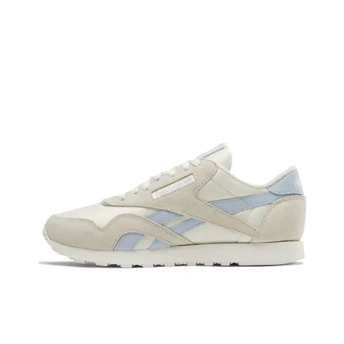 Reebok Classic Nylon Low Топ Скейтборд Кроссовки Женские Бежевый Белый Синий