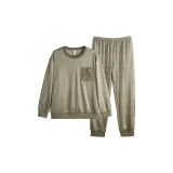 Круглый вырез, мужской, рок, мохово-зеленый