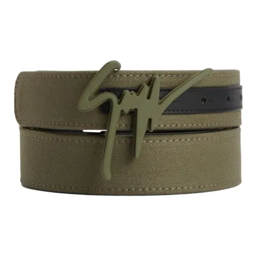 Giuseppe Zanotti GZ Логотип Sign Хлопок Ремень Мужской Оливково-зеленый