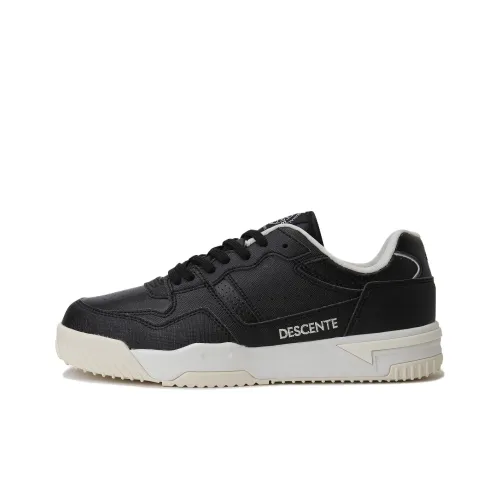 DESCENTE Dribble V2 Slip-Resistant Abrasion-Resistant Low-Top Skateboard Shoes Unisex Black DESCENTE Dribble V2 противоскользящие устойчивые к истиранию низкие кеды для скейтбординга унисекс черные