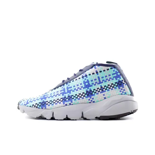 Nike Air Footscape Desert Chukka Износостойкий Wa Легкий MID Топ Повседневная обувь Унисекс Белый Синий
