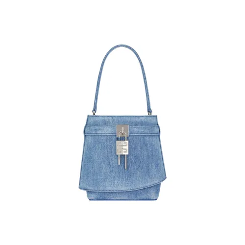 Givenchy Выстиранный деним ведрообразная сумка сумка через плечо женская средне-синяя
