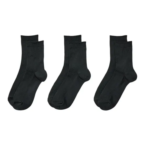 UNIQLO Носки Crew Женские упаковка из 3 пар черные