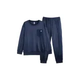 Круглый вырез, мужской, чернильно-синий