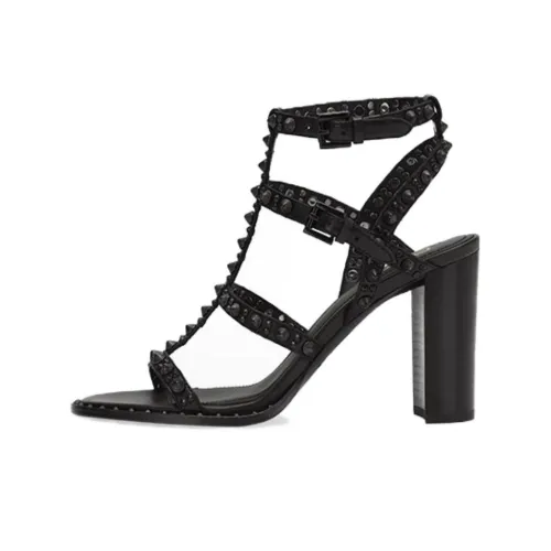 Пепельные римские сандалии женские черные