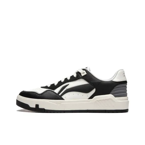 LiNing Common 80s Slip-Resistant Abrasion-Resistant Low-Top Skateboard Shoes Men's Black