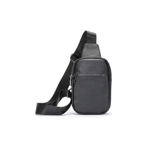 DOSRFINI Сумка через плечо из коровьей кожи стандартная мужская черная
