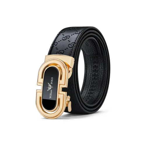WilliamPOLO Ремни из коровьей кожи Мужской Золотой 3,5 см Ширина