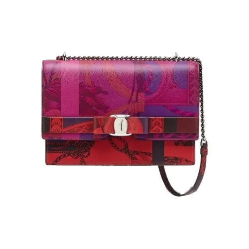 FERRAGAMO Vara Коровья кожа крупнозернистая Сумка через плечо Сумка на плечо Средняя Женская Многоцветная