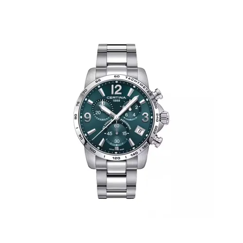 Certina Champion Series Кварцевый механизм Мужские часы Циферблат 41 мм Зеленый корпус из нержавеющей стали