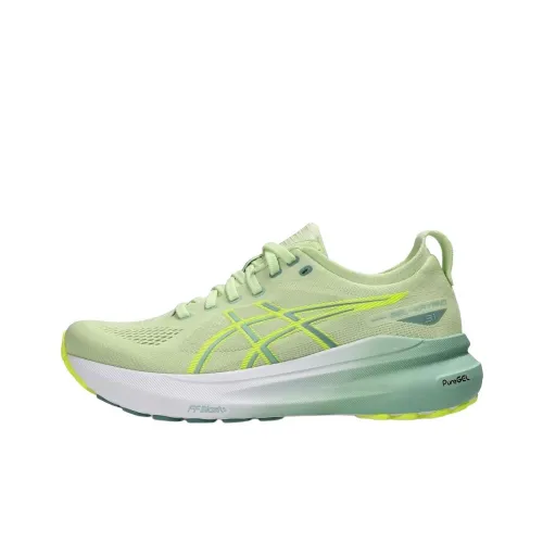 ASICS Гель Kayano 31 Амортизация и Дышащий Низкий Топ Марафон Бег на длинные дистанции Обувь Женские Зеленый Желтый