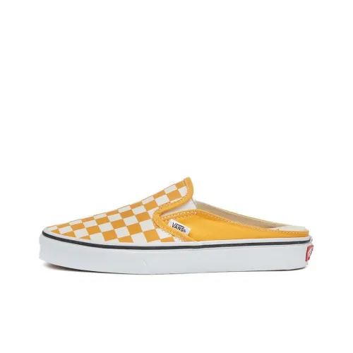 VANS Slip On Series Mule Low Top Скейтборд Кроссовки Унисекс Белый Шахматный Узор