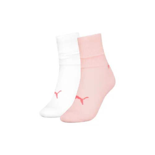 PUMA 2 шт Светло-розовый + Белый Женские Носки MID до икры