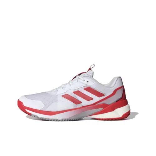 Adidas Crazyflight Slip-resistant Abrasion-resistant Low Top Casual Running Shoes Unisex White Red Adidas Crazyflight Противоскользящий Устойчивый к истиранию Низкий Топ Повседневные Беговые Кроссовки Унисекс Белый Красный