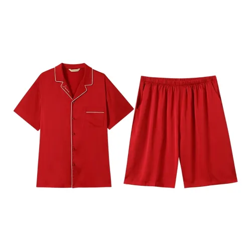 AUTUMNDEER Пижамный комплект Мужской Бордовый