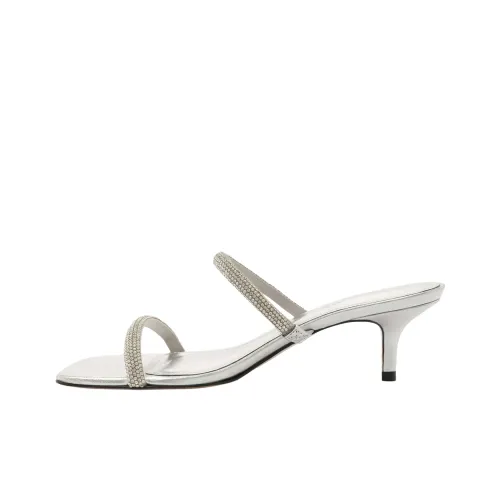 Schutz Слипоны 6 см Женские Серебряные