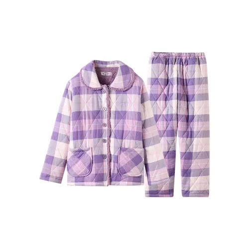 MB 95620 Таро фиолетовый [Утолщенный Утепленный] Женские пижамные комплекты