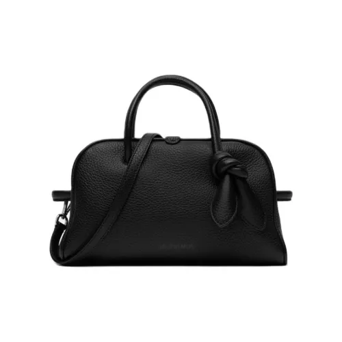 Jacquemus Grained Телячья кожа Bowling Сумка Сумка через плечо Сумка Маленькая Женская Черная