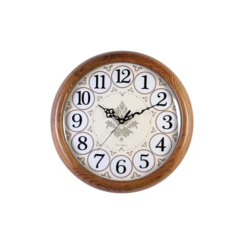 HENSE Кварцевый механизм Wood Стена Часы Унисекс Бежевый Циферблат часов HW1155