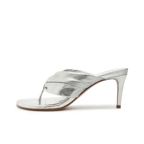 Schutz Шлепанцы 7,5 см Женские Серебряные