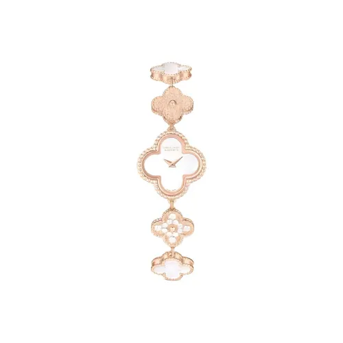 Van Cleef & Arpels Кварцевый механизм Женские часы Alhambra Four Leaf Lucky Series, 22,7 мм, белые
