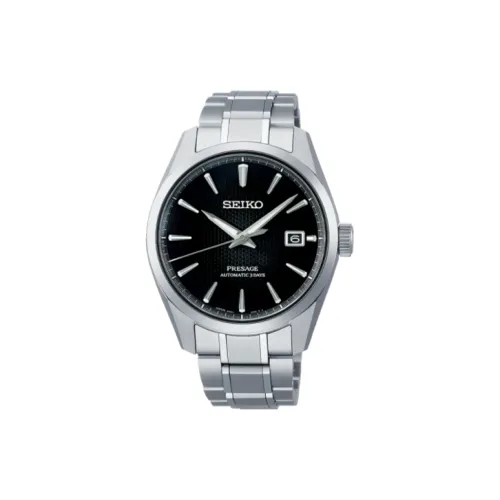 SEIKO Edged Collection Автоматический Ручной Механизм Титан Ремешок Часы Мужские Серебристый Циферблат