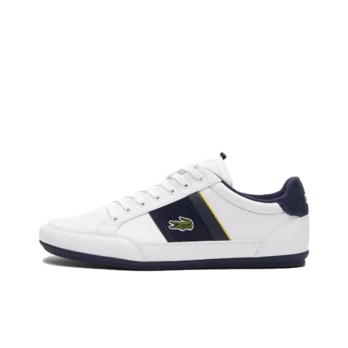 LACOSTE Chaymon противоскользящие и устойчивые к истиранию низкие кеды для скейтбординга Мужские Белый Синий