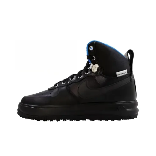 Nike Lunar Force 1 Duckboot Амортизация Износостойкие Высокие Кроссовки для Скейтбординга Унисекс Черные