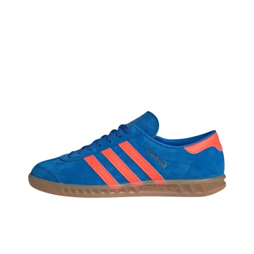 Adidas Originals Hamburg Slip Resistant Abrasion Resistant Низкий Топ Скейтборд Кроссовки Женские Синие Оранжевые