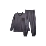 Круглый вырез, мужской, темно-серый