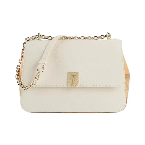 Alviero Martini Saffiano Тисненая Полиэстеровая Сумка через плечо Женская Цвет Слоновая кость