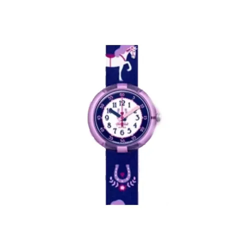 SWATCH Flik Flak Feifei Series Кварцевый механизм Детские часы 31,85*30,6 мм Белый циферблат Пластиковый корпус Тканевый ремешок