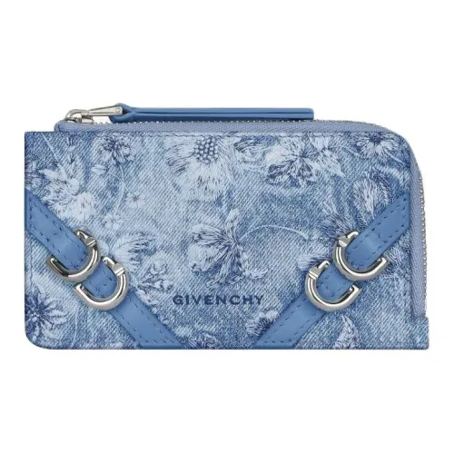 Givenchy Вышитый Вымытый Деним Держатель для Карт Женский Средний Синий