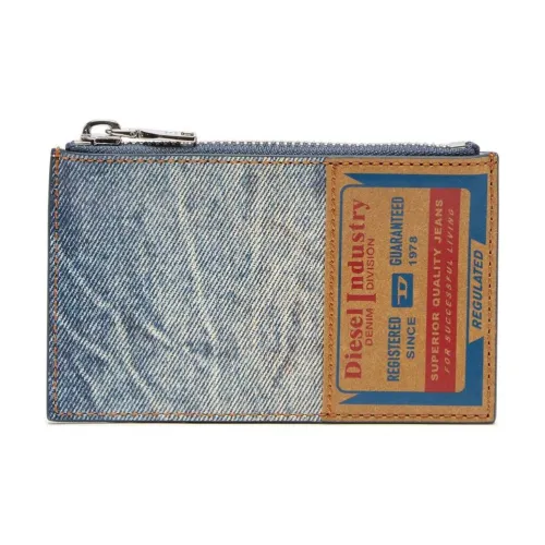 DIESEL Кожа Коровья кожа Картхолдер Средний Мужской Синий