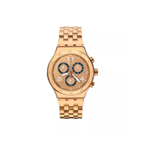 SWATCH Metal Series Кварцевый механизм Мужские часы Циферблат 43 мм Золото Корпус Нержавеющая сталь Ремешок Нержавеющая сталь