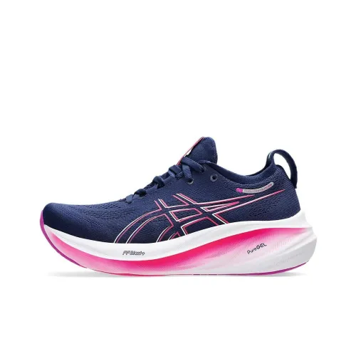 Asics Gel Nimbus 26 Low Топ Повседневные Беговые Кроссовки Женские Черные Розовые