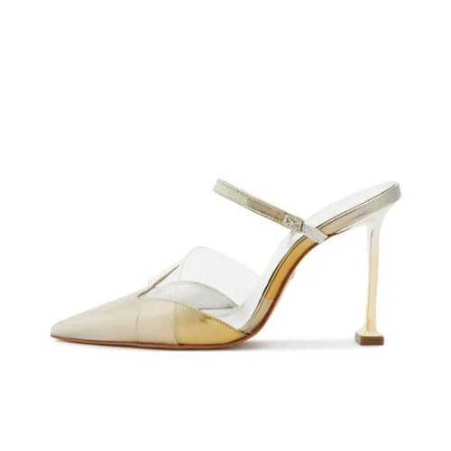 Schutz Домашние тапочки 10 см Женские Серебряные