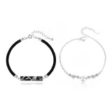 Кулон в виде четырехлистного клевера с парами браслетов, украшенных искрящимися бриллиантами