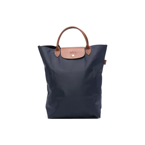LONGCHAMP Холст Тоут Сумка Сумка для покупок Сумка среднего размера Женская Морской синий и Умбра