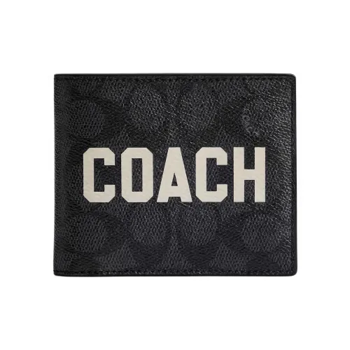 COACH 3 IN 1 Wallet Покрытый холст с телячьей кожей кошелек мини мужской многоцветный антрацитовый