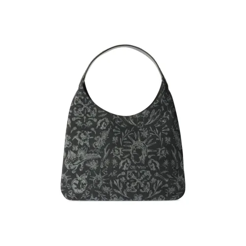 Off Белая хлопковая сумка-хобо женская черный серый и белый