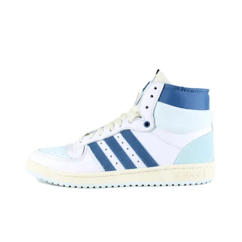Adidas Originals Top Ten Противоскользящие устойчивые к истиранию высокие скейтбординговые кроссовки унисекс белый и синий