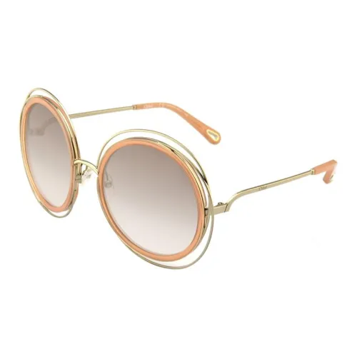 Chloe Металл Круглые Солнцезащитные очки Женские Золотые