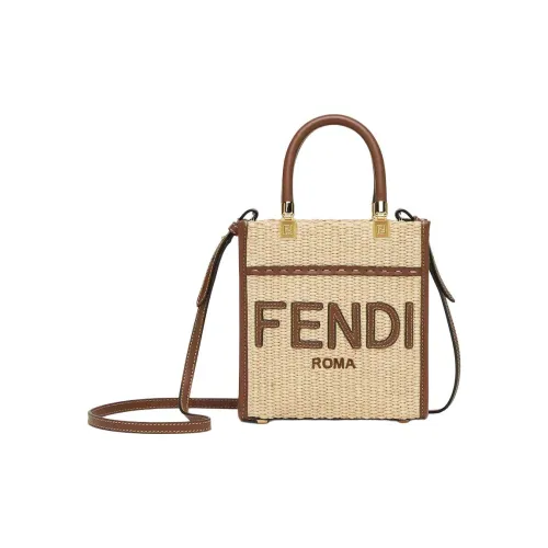 FENDI Рафия Сумка через плечо Сумка Мини Женская Натуральный цвет