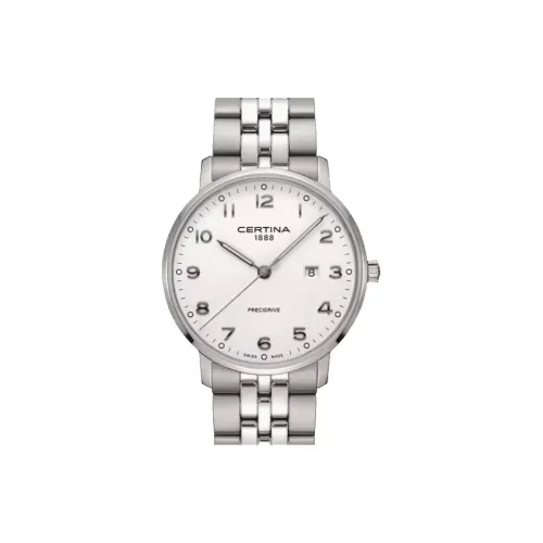 CERTINA Camaro Collection Кварцевый механизм Мужские часы Циферблат 39 мм Белый корпус из нержавеющей стали