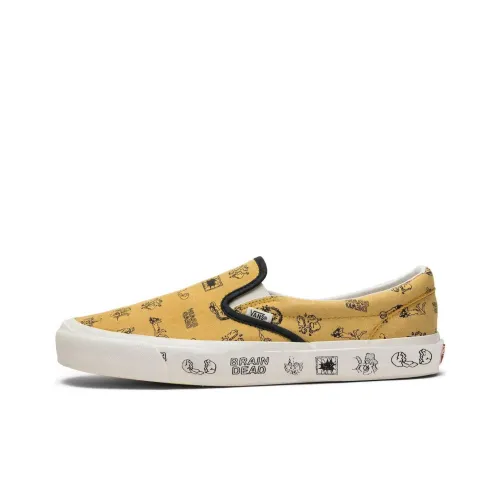 Brain Dead x Vans UA Классический Slip On L Low Топ Кеды Унисекс Желтый
