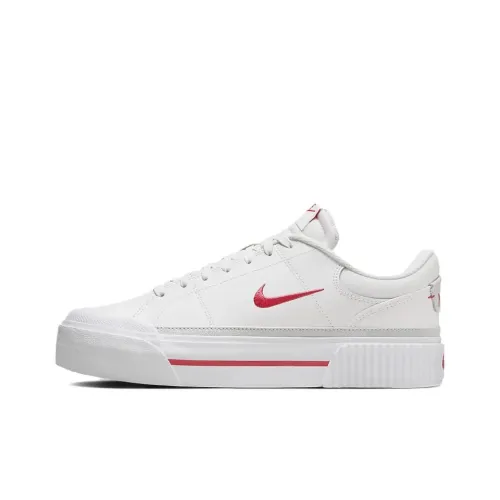 Nike Court Legacy Скейтборд Кроссовки Низкие Белые Красные Женские